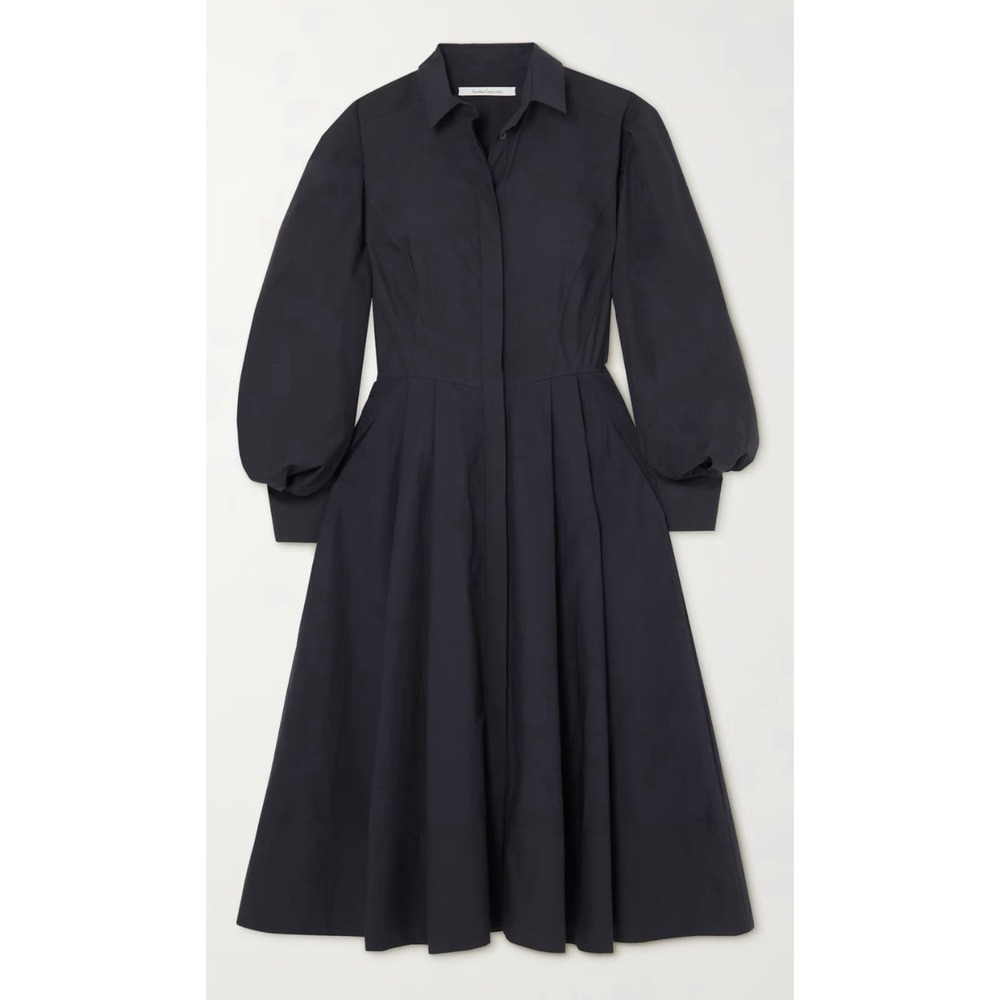 NEW!  ANOTHER TOMORROW Organic cotton-poplin midi shirt dress - US 4‎